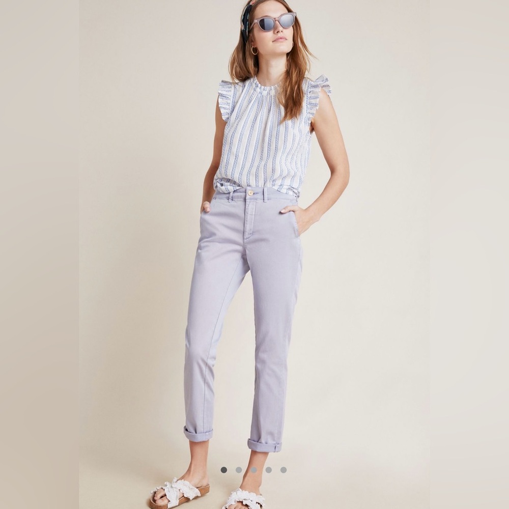Anthropologie Relaxed Chino Pant in the color Lilac